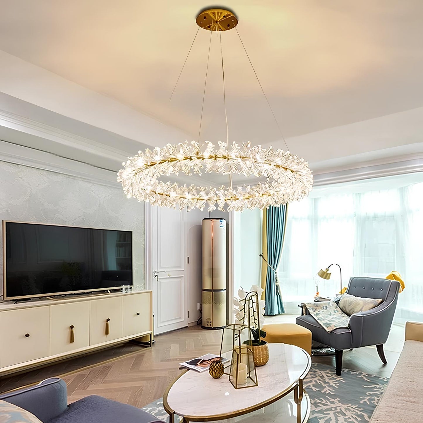 Nordic Round Crystal Chandelier - Homevalley.co.uk