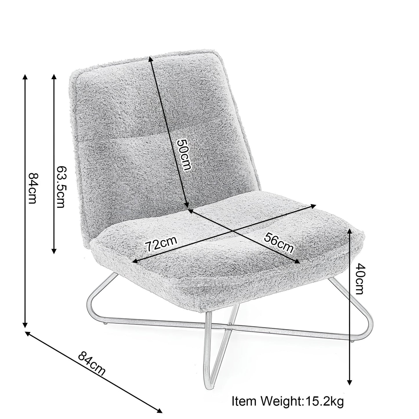 Soft Padded Accent Chair With Metal Cross Base - Homevalley.co.uk