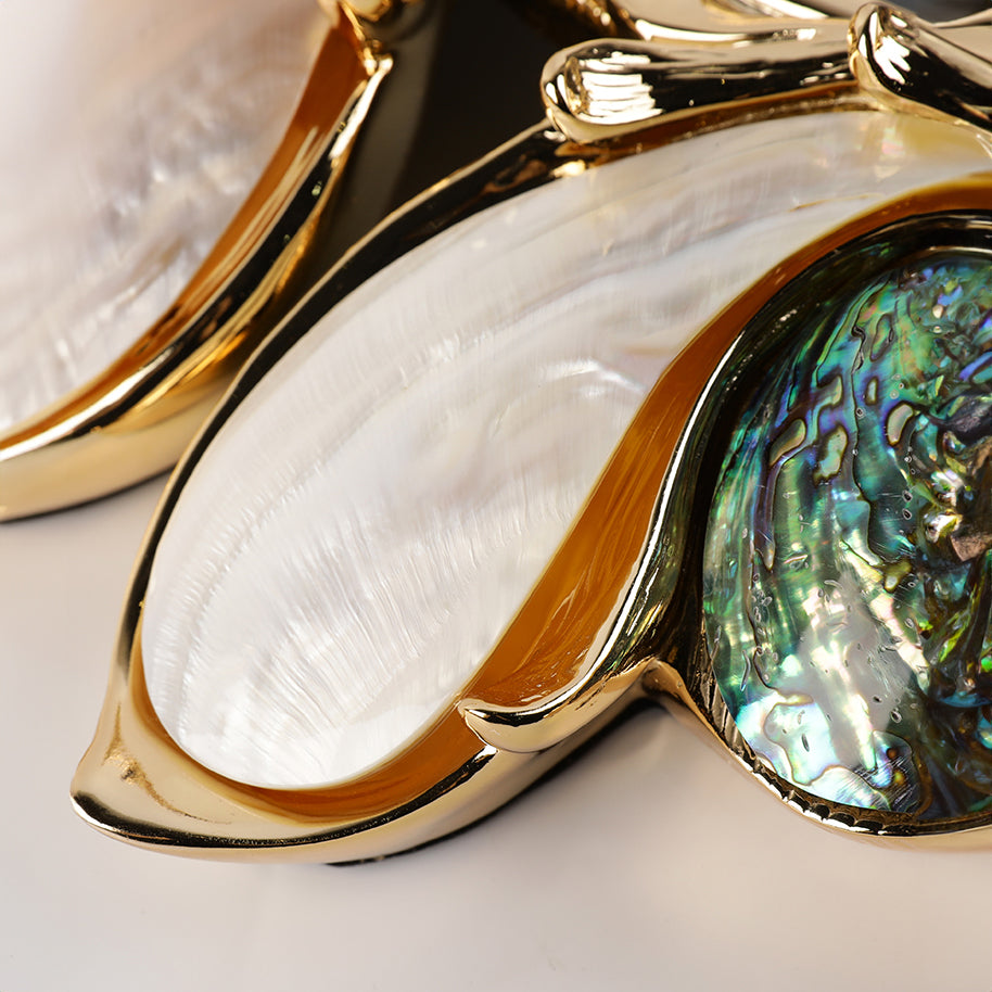 Luxury Handmade Abalone and Mother of Pearl Inlaid Round Wall Clock - Homevalley.co.uk