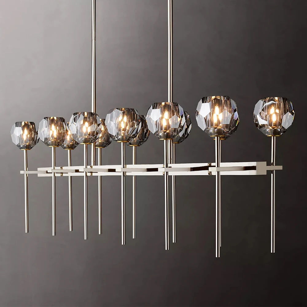 Smoky Grey Double Row Crystal Chandelier - Homevalley.co.uk