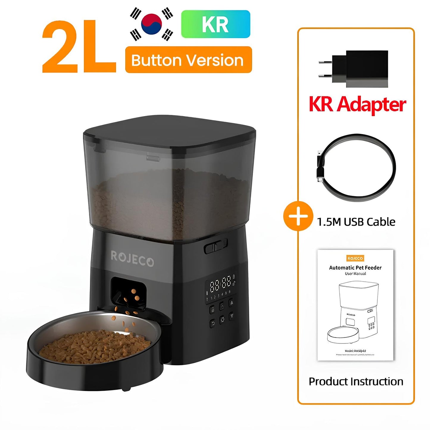 Automatic Cat Feeder, Food Dispenser, 2 Liter - Homevalley.co.uk