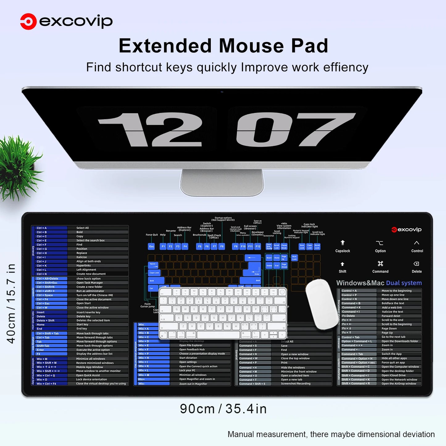 Mouse and Keyboard Pad for Mac OS/Windows With Extended Shortcuts - Homevalley.co.uk