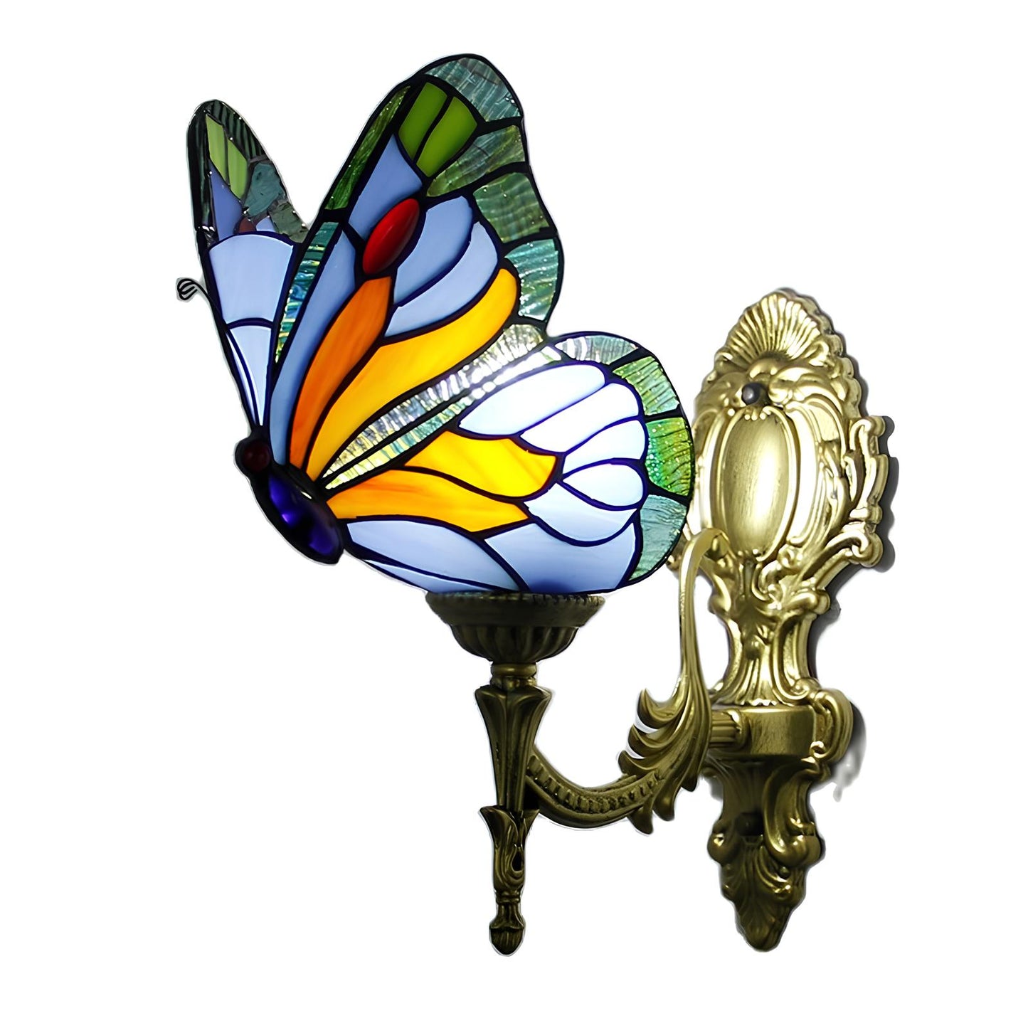 Tiffany Stained Glass Style Butterfly Wall Lamp - Homevalley.co.uk