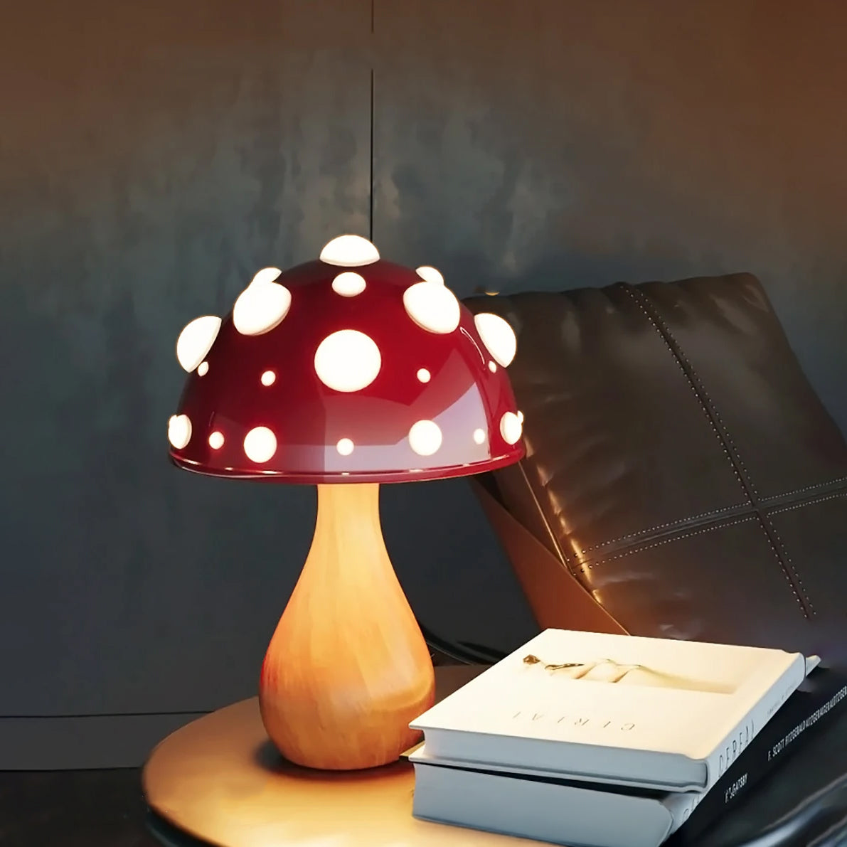 Mushroom Lamp with LED Tricolored Bulb - Homevalley.co.uk