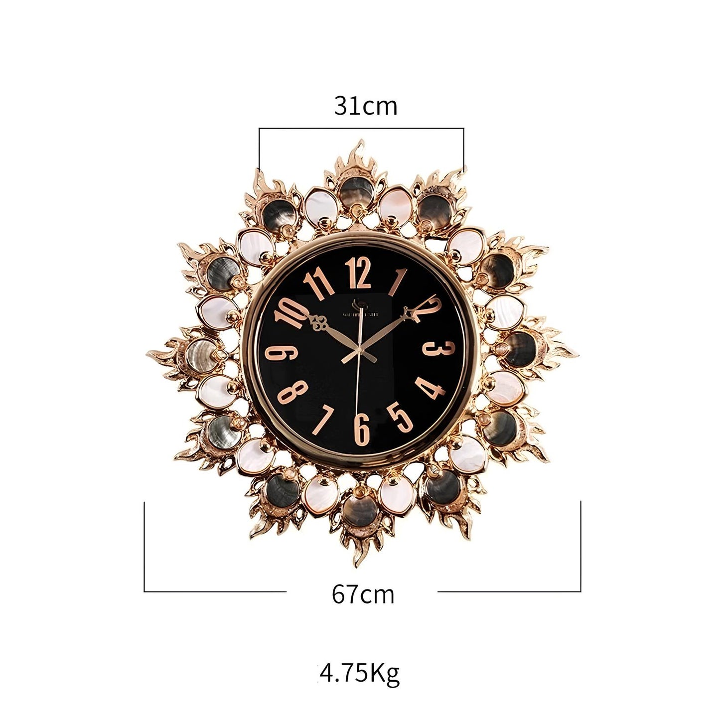 Luxury Handmade Abalone and Mother of Pearl Inlaid Round Wall Clock - Homevalley.co.uk