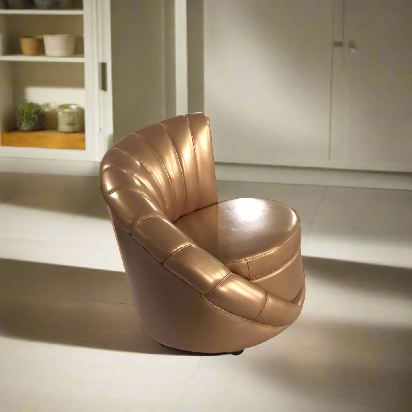 Genuine Leather Stylish Modern Asymmetrical Chair - Homevalley.co.uk