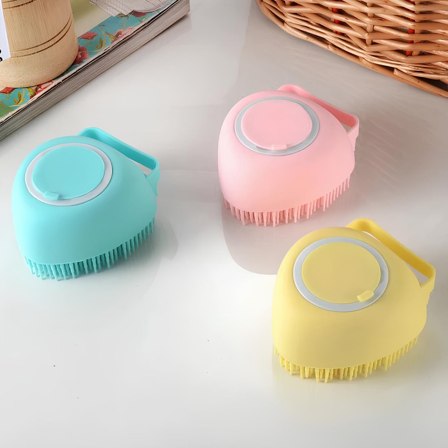 Bath Time Puppy Dog Cat Silicone Brush - Homevalley.co.uk