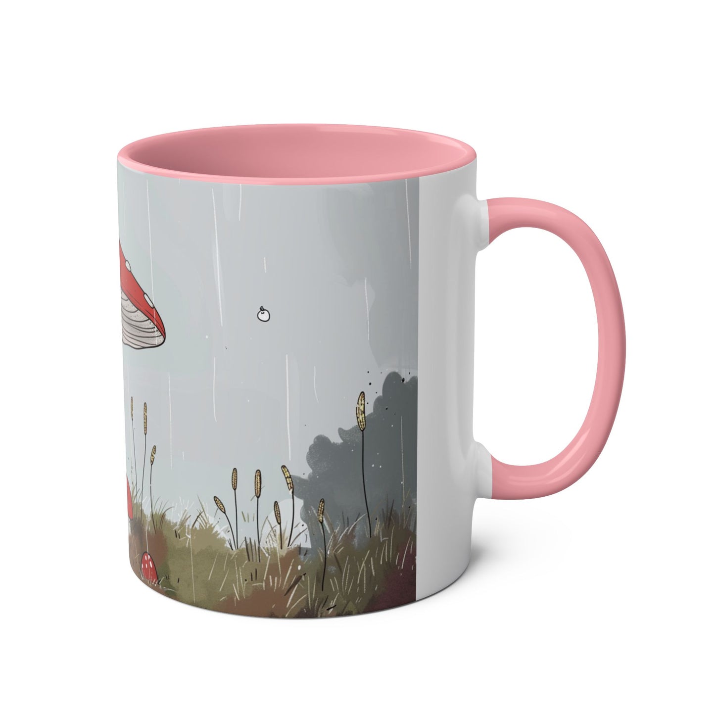 Black Cat and Mushroom Coffee Mug, Best Funny Tea Mug, Gift For Friends, Cute Birthday Coffee Cup, Two - Tone Coffee Mug , 11oz - Homevalley.co.uk
