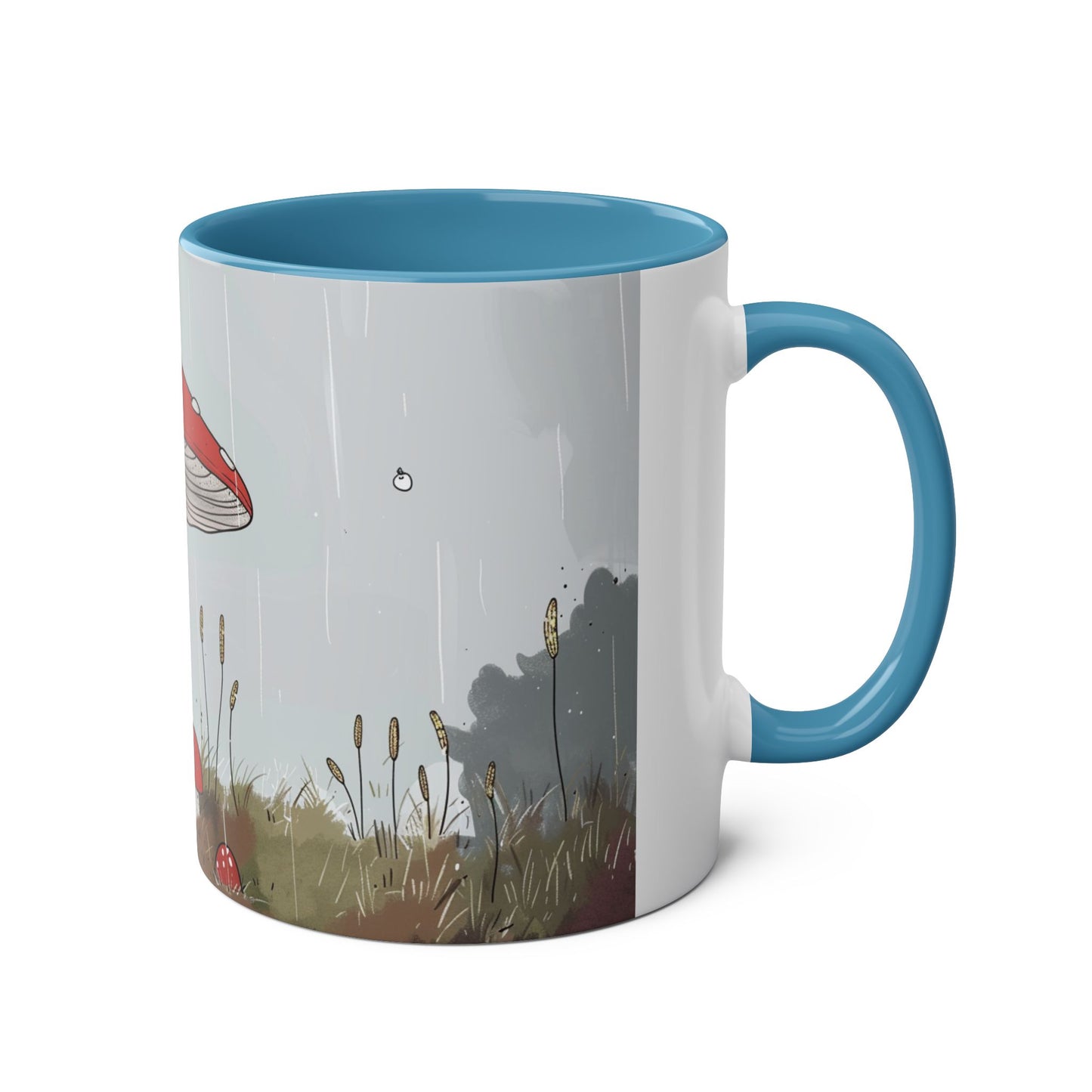 Black Cat and Mushroom Coffee Mug, Best Funny Tea Mug, Gift For Friends, Cute Birthday Coffee Cup, Two - Tone Coffee Mug , 11oz - Homevalley.co.uk