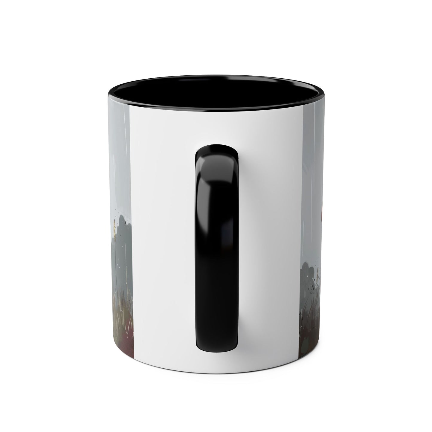 Black Cat and Mushroom Coffee Mug, Best Funny Tea Mug, Gift For Friends, Cute Birthday Coffee Cup, Two - Tone Coffee Mug , 11oz - Homevalley.co.uk