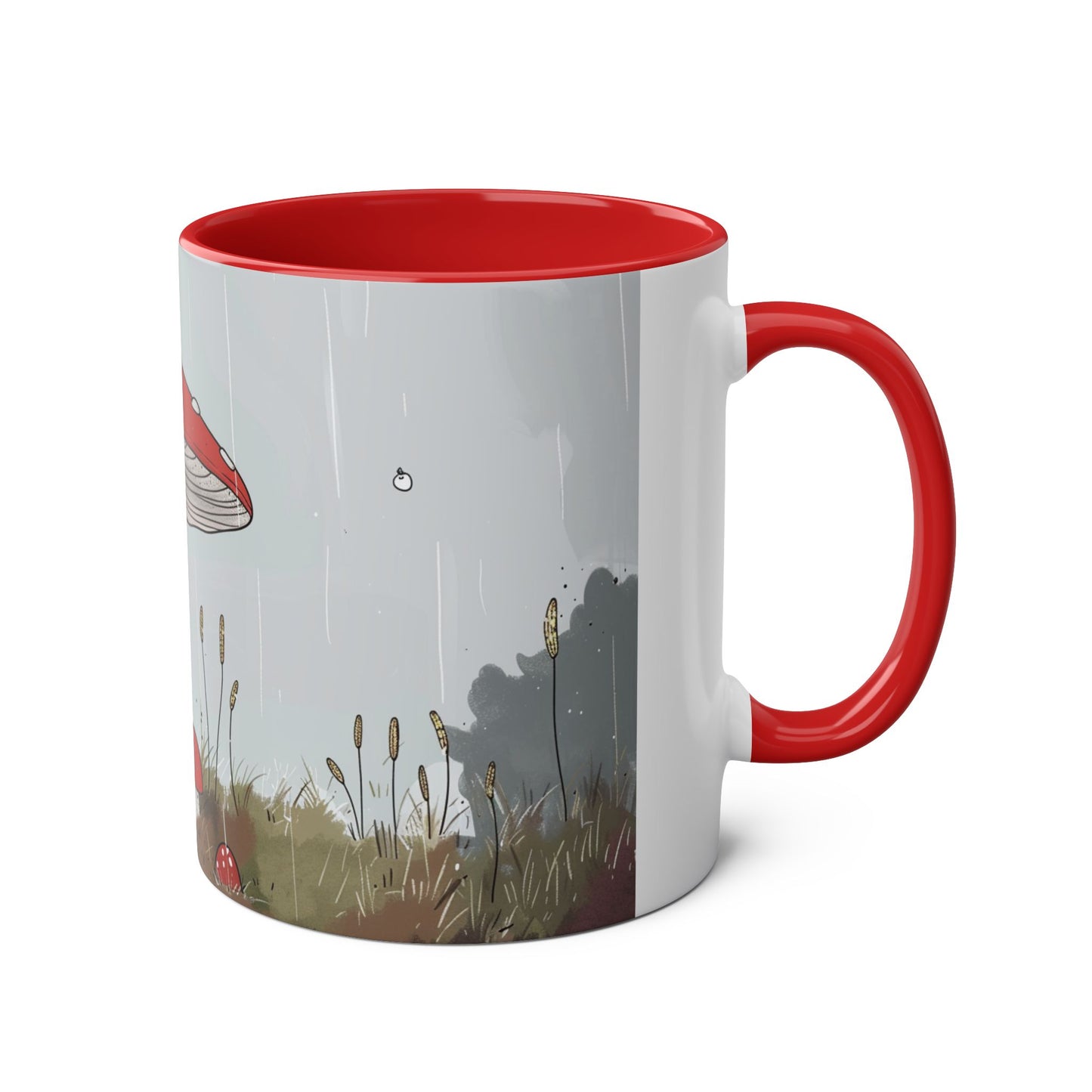 Black Cat and Mushroom Coffee Mug, Best Funny Tea Mug, Gift For Friends, Cute Birthday Coffee Cup, Two - Tone Coffee Mug , 11oz - Homevalley.co.uk