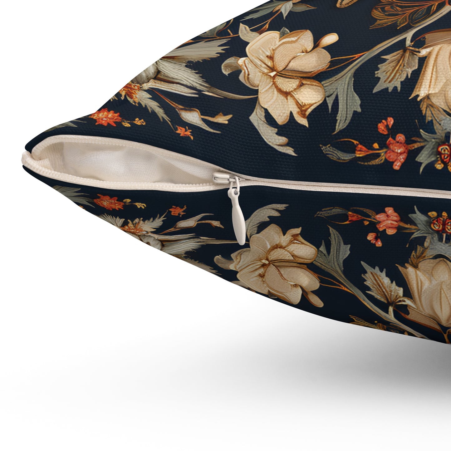 Butterfly Design Square Pillow, Butterflies and Flowers, insert included - Homevalley.co.uk