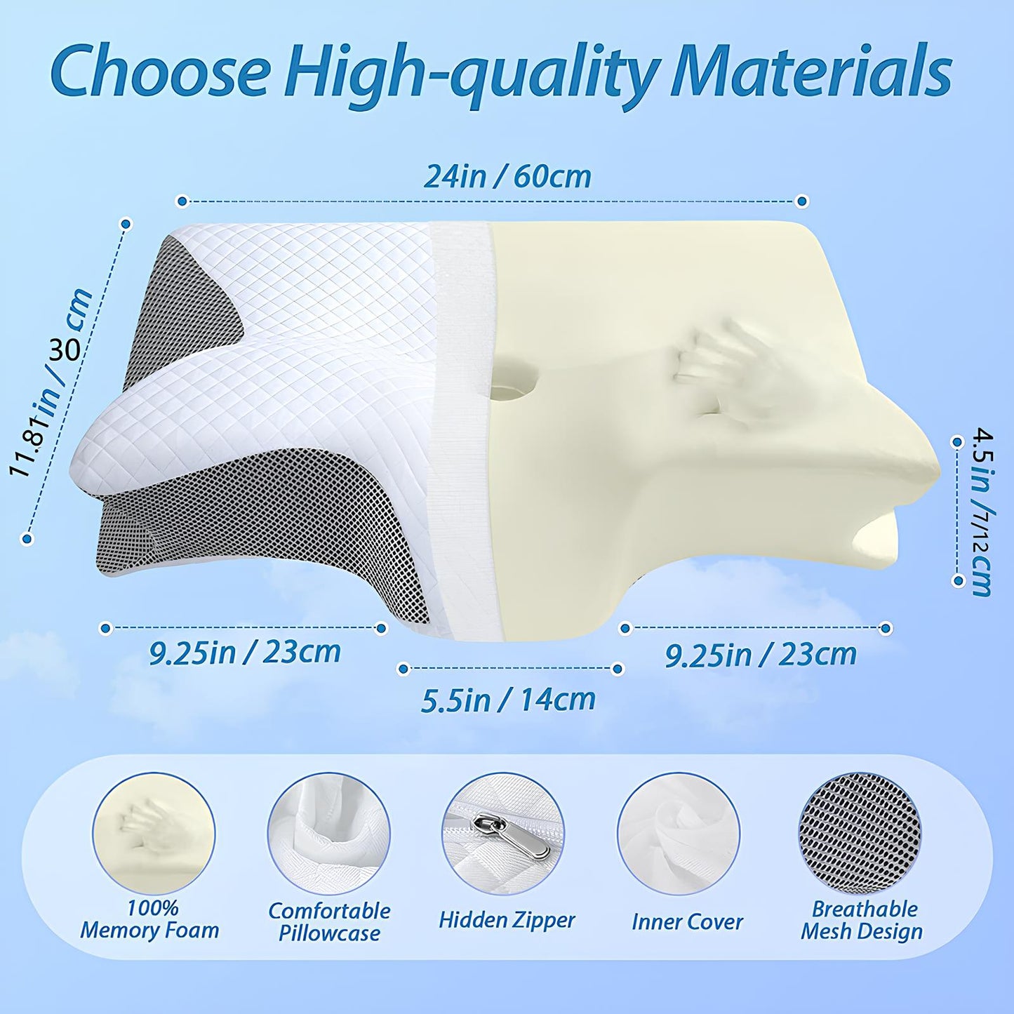Butterfly Memory Foam Neck Pillow, Cervical Neck Massage - Homevalley.co.uk