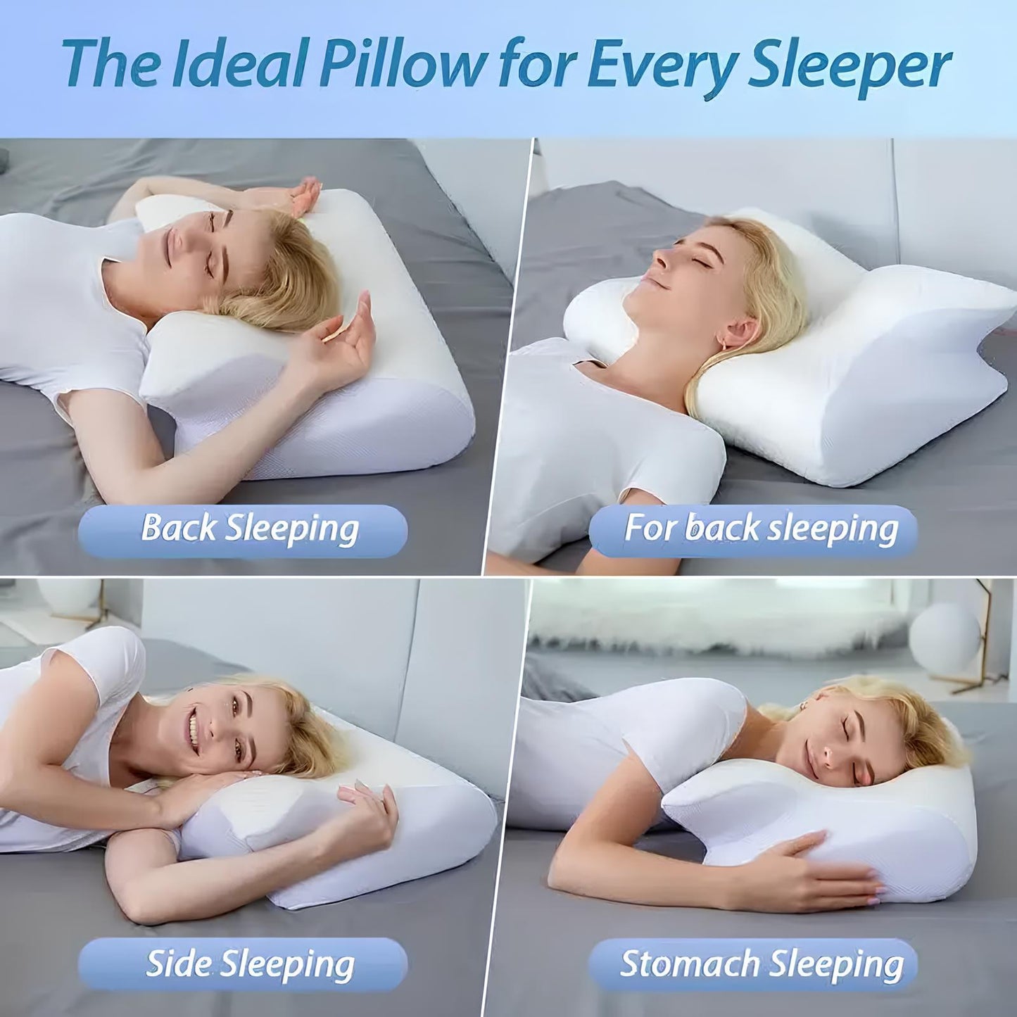 Butterfly Memory Foam Neck Pillow, Cervical Neck Massage - Homevalley.co.uk