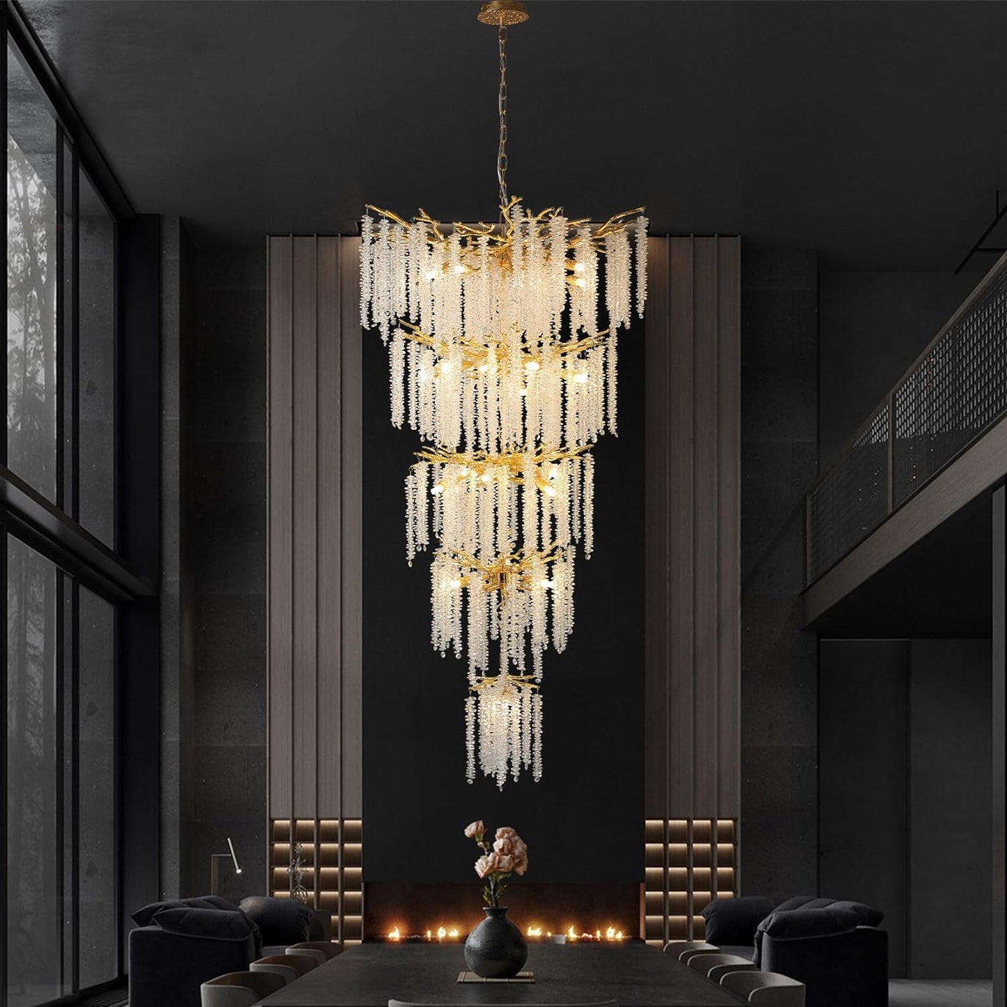 Crystal Chandelier Raindrop Hanging Pendant Lighting Fixture - Homevalley.co.uk