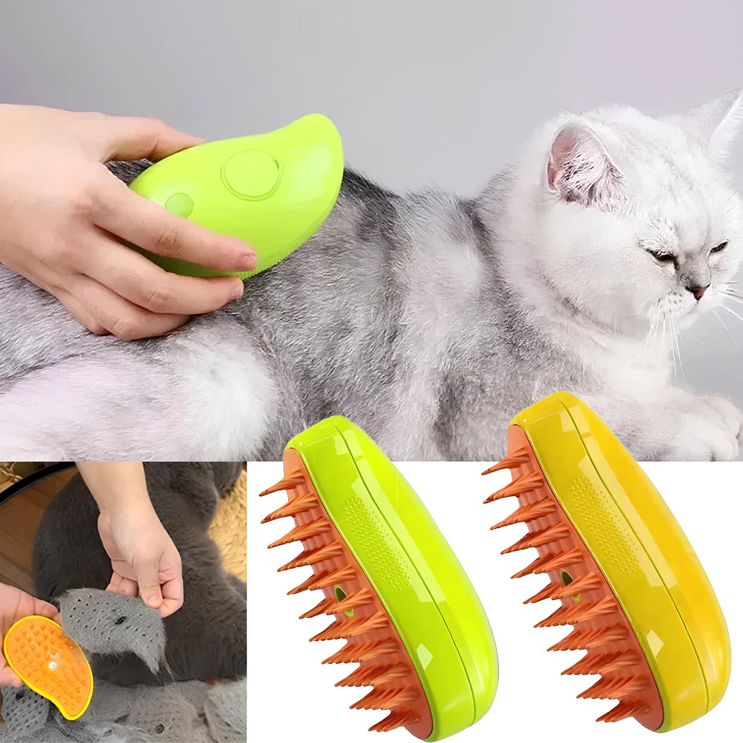 Cat Grooming Steam Brush, Pet Comb - Homevalley.co.uk
