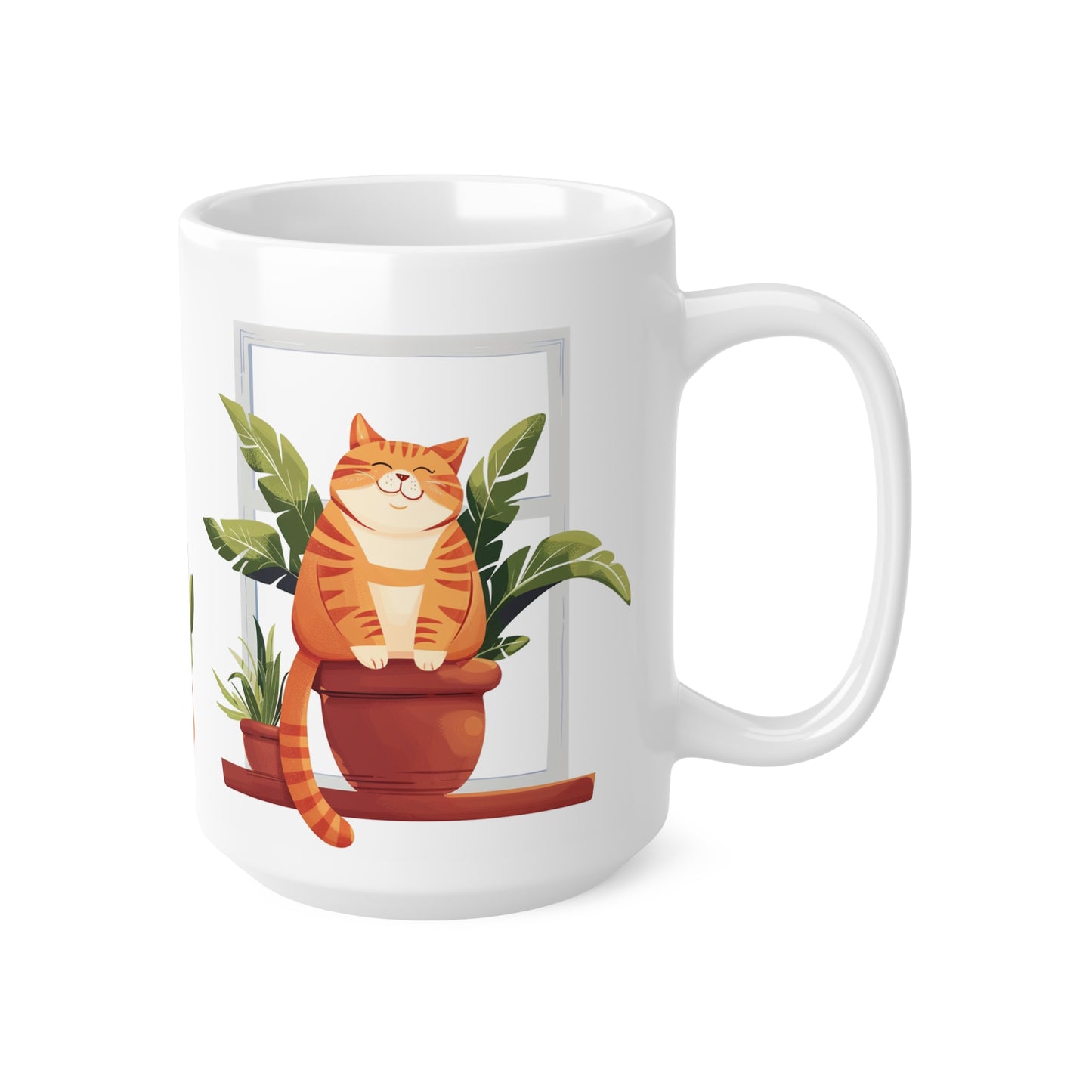 Cat in the Plant Pot Ceramic Coffee Mug, Best Funny Mug Gift For Friends | Cute Birthday Coffee Mug |Ceramic Coffee Cups, 11oz,15oz - Homevalley.co.uk