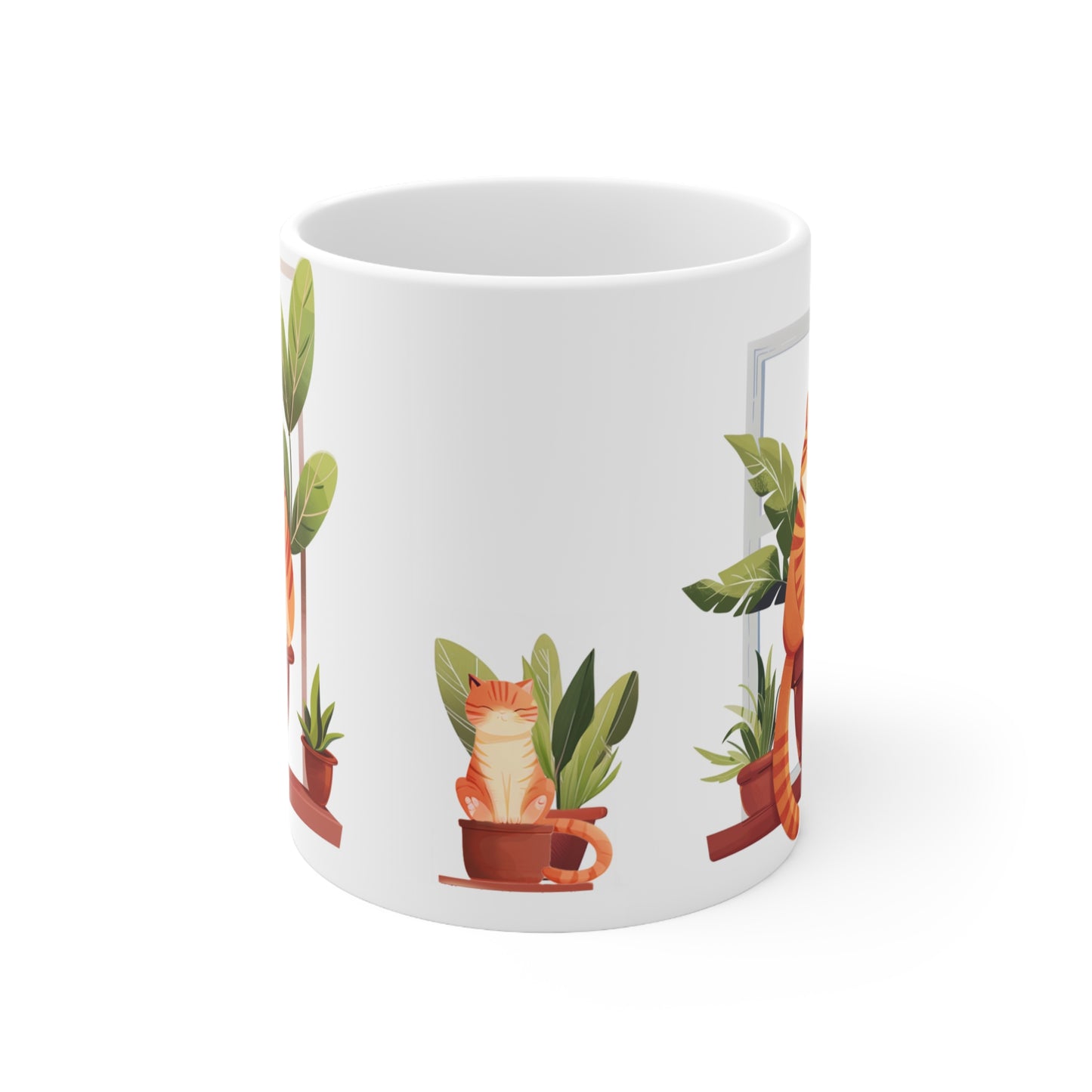 Cat in the Plant Pot Ceramic Coffee Mug, Best Funny Mug Gift For Friends | Cute Birthday Coffee Mug |Ceramic Coffee Cups, 11oz,15oz - Homevalley.co.uk