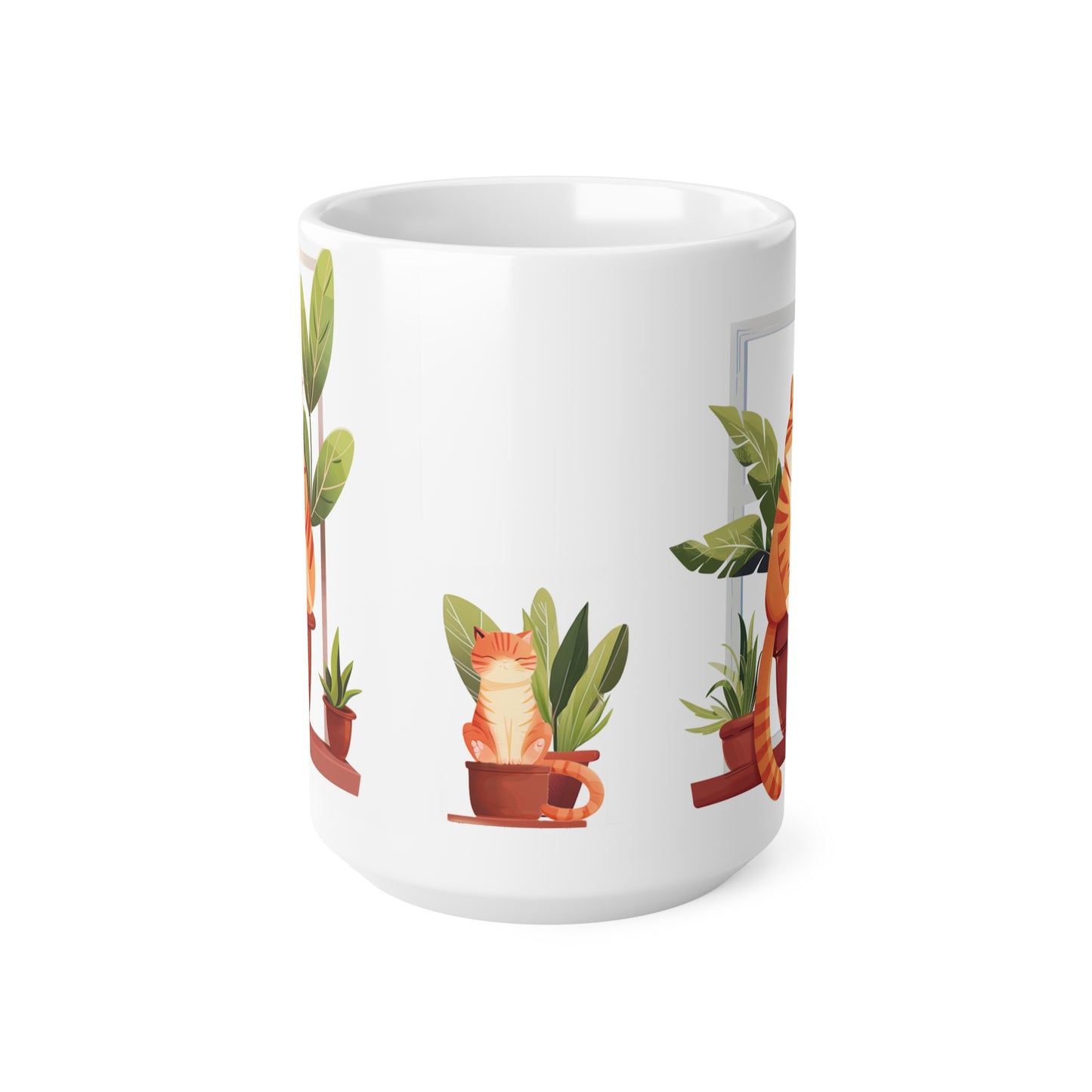 Cat in the Plant Pot Ceramic Coffee Mug, Best Funny Mug Gift For Friends | Cute Birthday Coffee Mug |Ceramic Coffee Cups, 11oz,15oz - Homevalley.co.uk