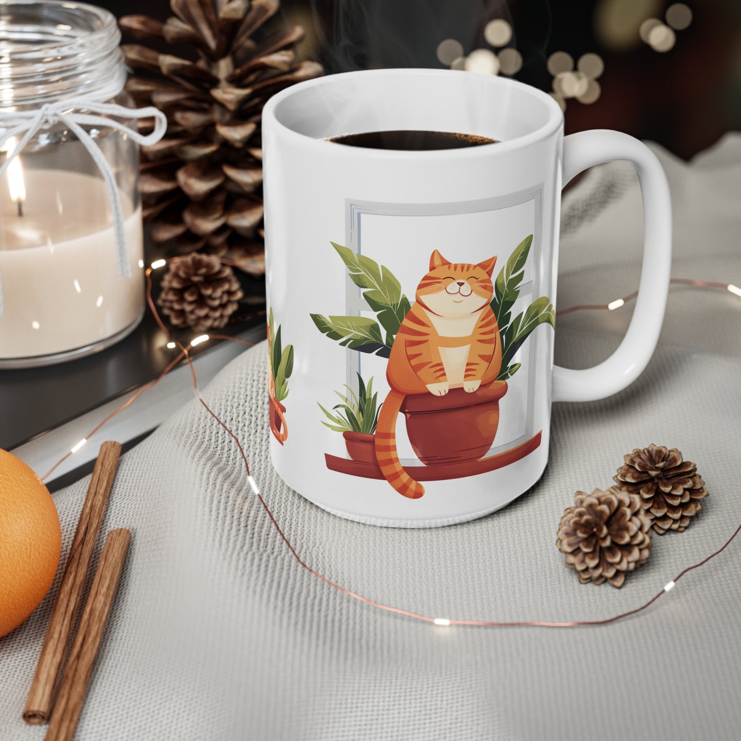 Cat in the Plant Pot Ceramic Coffee Mug, Best Funny Mug Gift For Friends | Cute Birthday Coffee Mug |Ceramic Coffee Cups, 11oz,15oz - Homevalley.co.uk