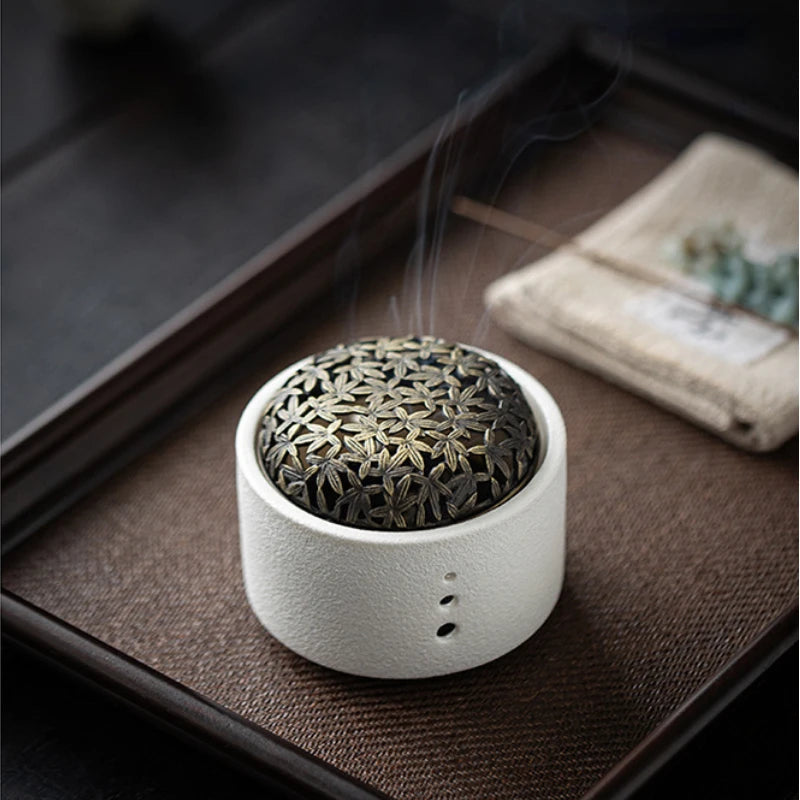 Ceramic Incense Holder Home Indoor/Temple Buddhist Hall Handmade Incense Burner - Homevalley.co.uk