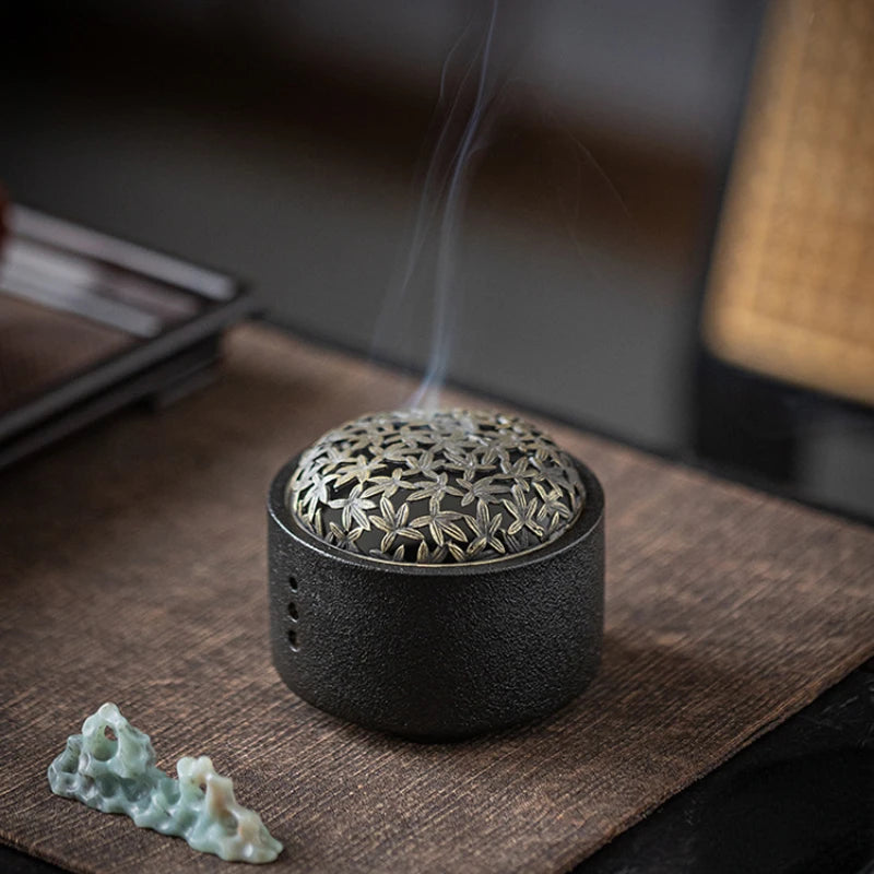 Ceramic Incense Holder Home Indoor/Temple Buddhist Hall Handmade Incense Burner - Homevalley.co.uk