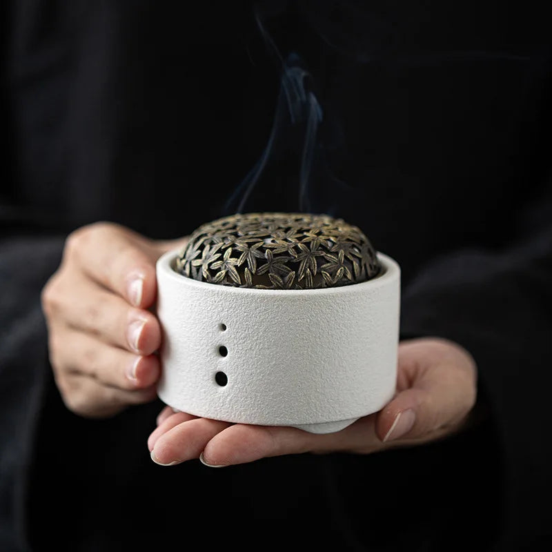 Ceramic Incense Holder Home Indoor/Temple Buddhist Hall Handmade Incense Burner - Homevalley.co.uk