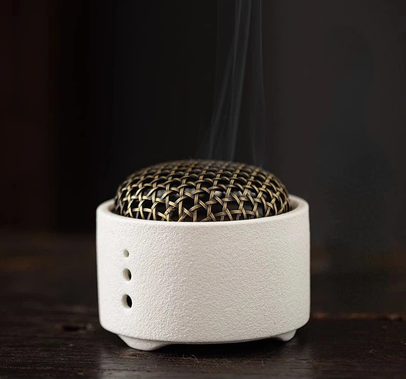 Ceramic Incense Holder Home Indoor/Temple Buddhist Hall Handmade Incense Burner - Homevalley.co.uk
