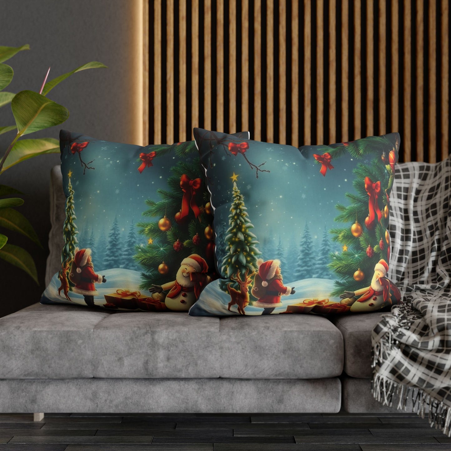 Christmas Square Pillowcase, Holiday Cushion Cover, Festive Throw Pillow, Xmas Decor, Home Decor Gift - Homevalley.co.uk