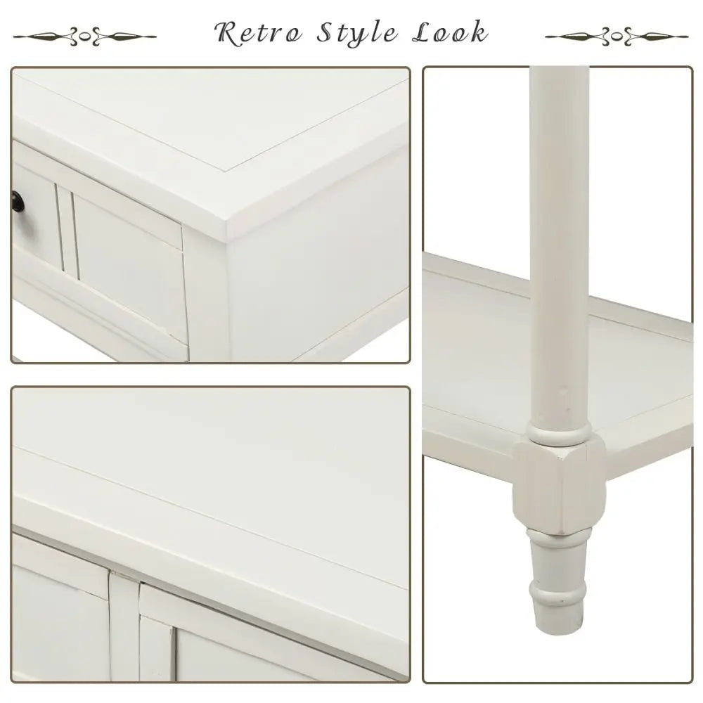 Console Table with Two Drawers and Bottom Shelf - Homevalley.co.uk