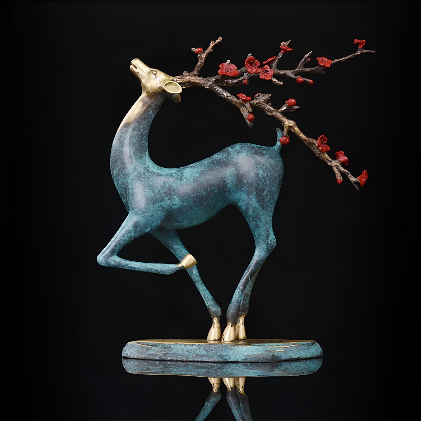 Copper Deer Statue Sculpture Figurine - Homevalley.co.uk