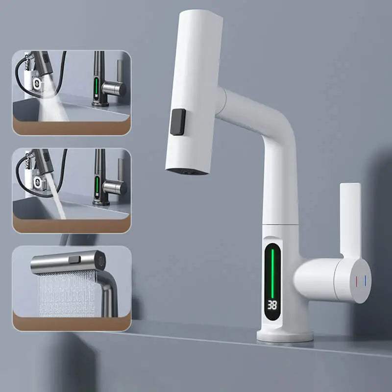 Digital display Waterfall Basin Faucet Sink Mixer - Homevalley.co.uk
