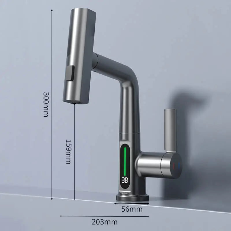 Digital display Waterfall Basin Faucet Sink Mixer - Homevalley.co.uk