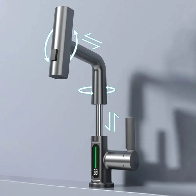 Digital display Waterfall Basin Faucet Sink Mixer - Homevalley.co.uk