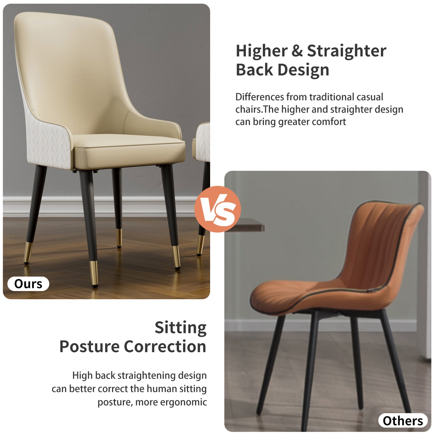 Dining Chair with Backrest, Set of 2 - Homevalley.co.uk