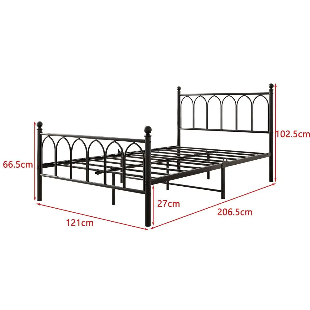 Double Metal Bed Frame to fit 120 x 200cm Mattress - Homevalley.co.uk
