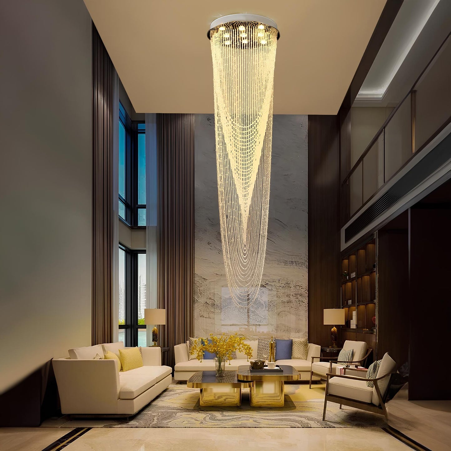 Duplex Crystal Staircase Chandelier - Homevalley.co.uk