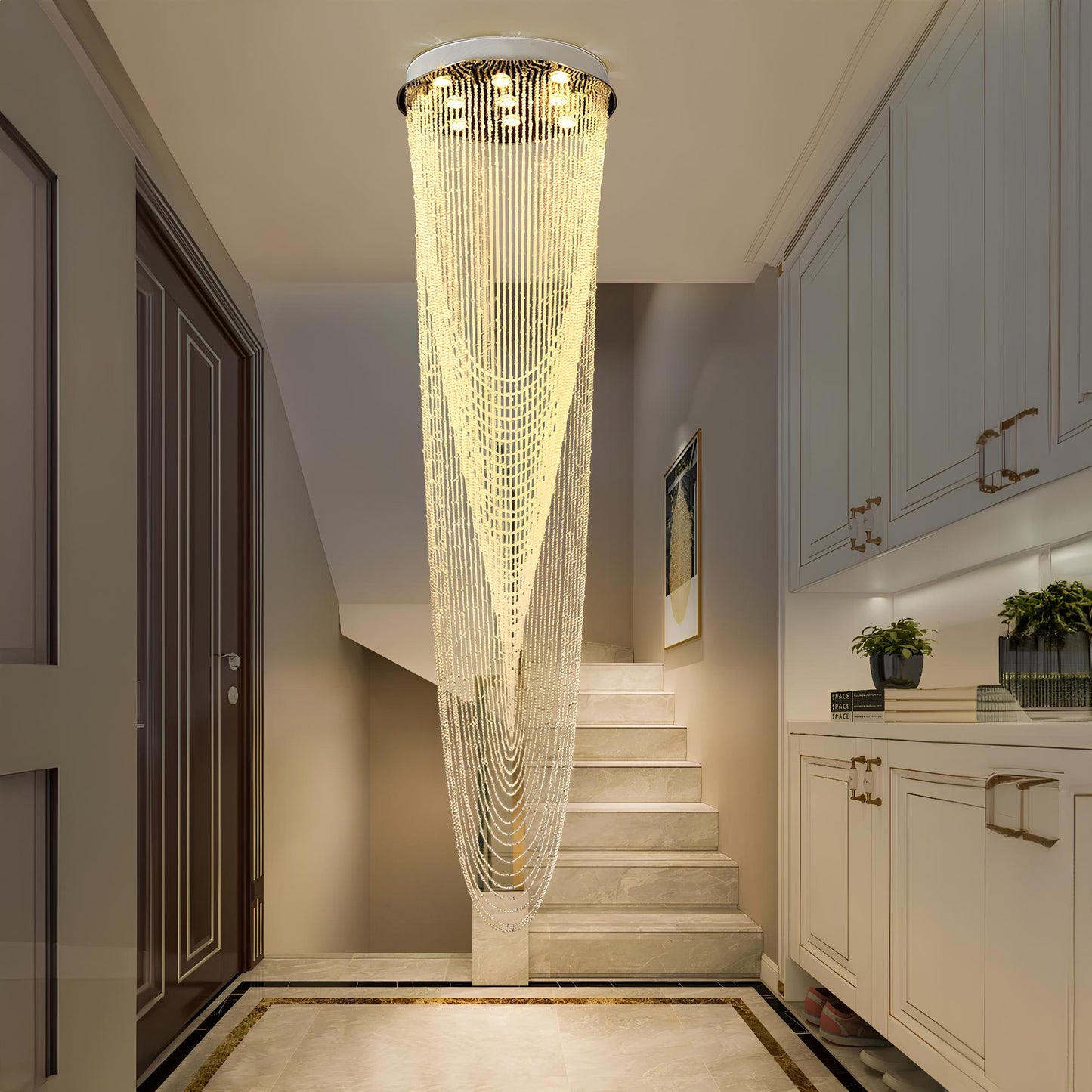 Duplex Crystal Staircase Chandelier - Homevalley.co.uk