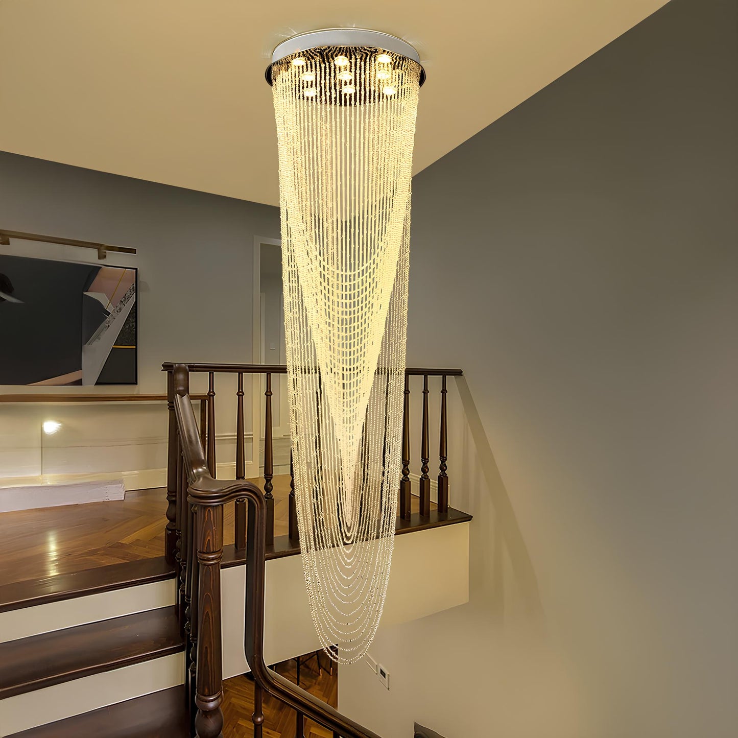 Duplex Crystal Staircase Chandelier - Homevalley.co.uk
