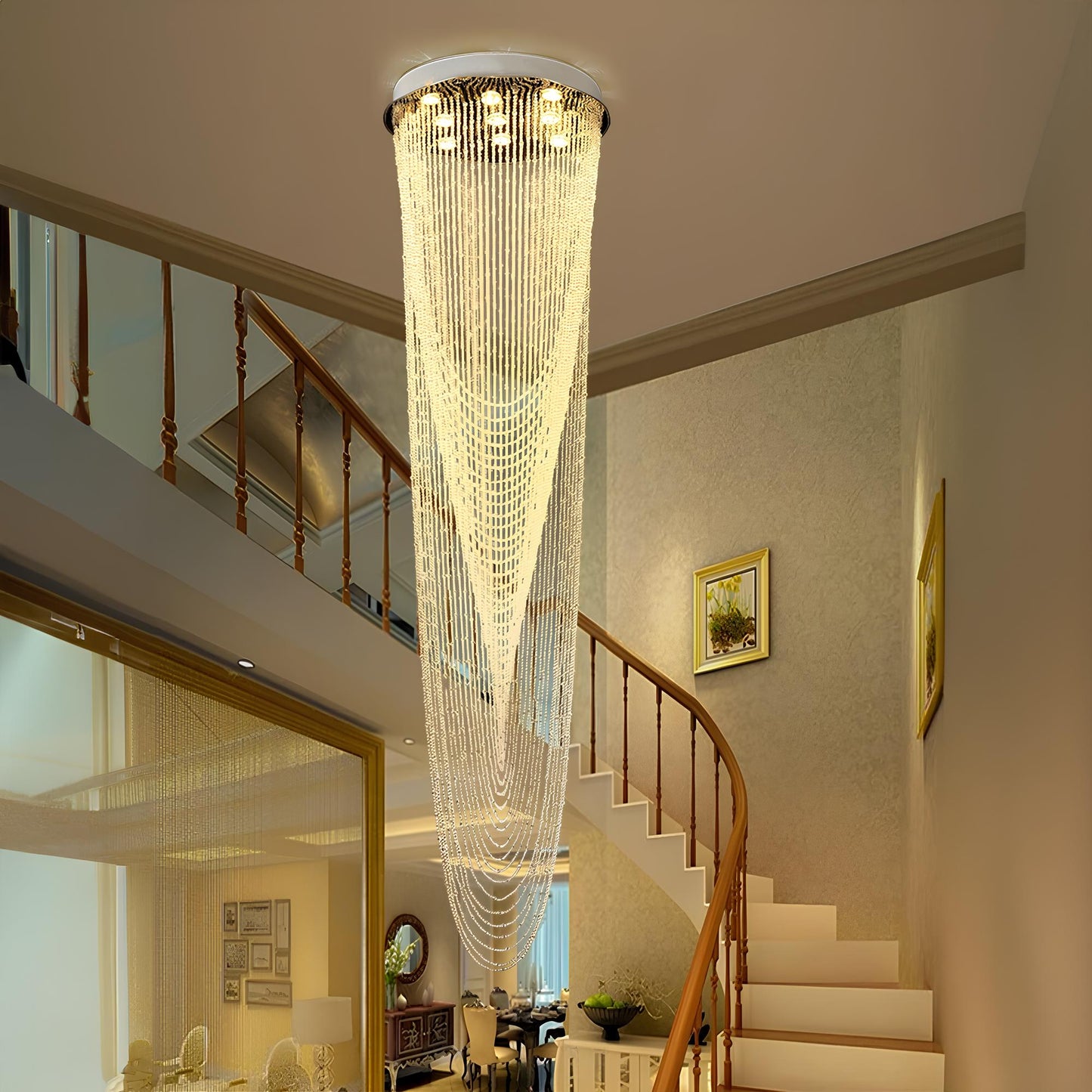 Duplex Crystal Staircase Chandelier - Homevalley.co.uk