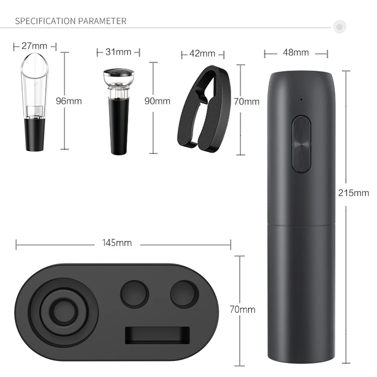 Electric Automatic Rechargeable Wine Bottle Opener with Charging Base - Homevalley.co.uk
