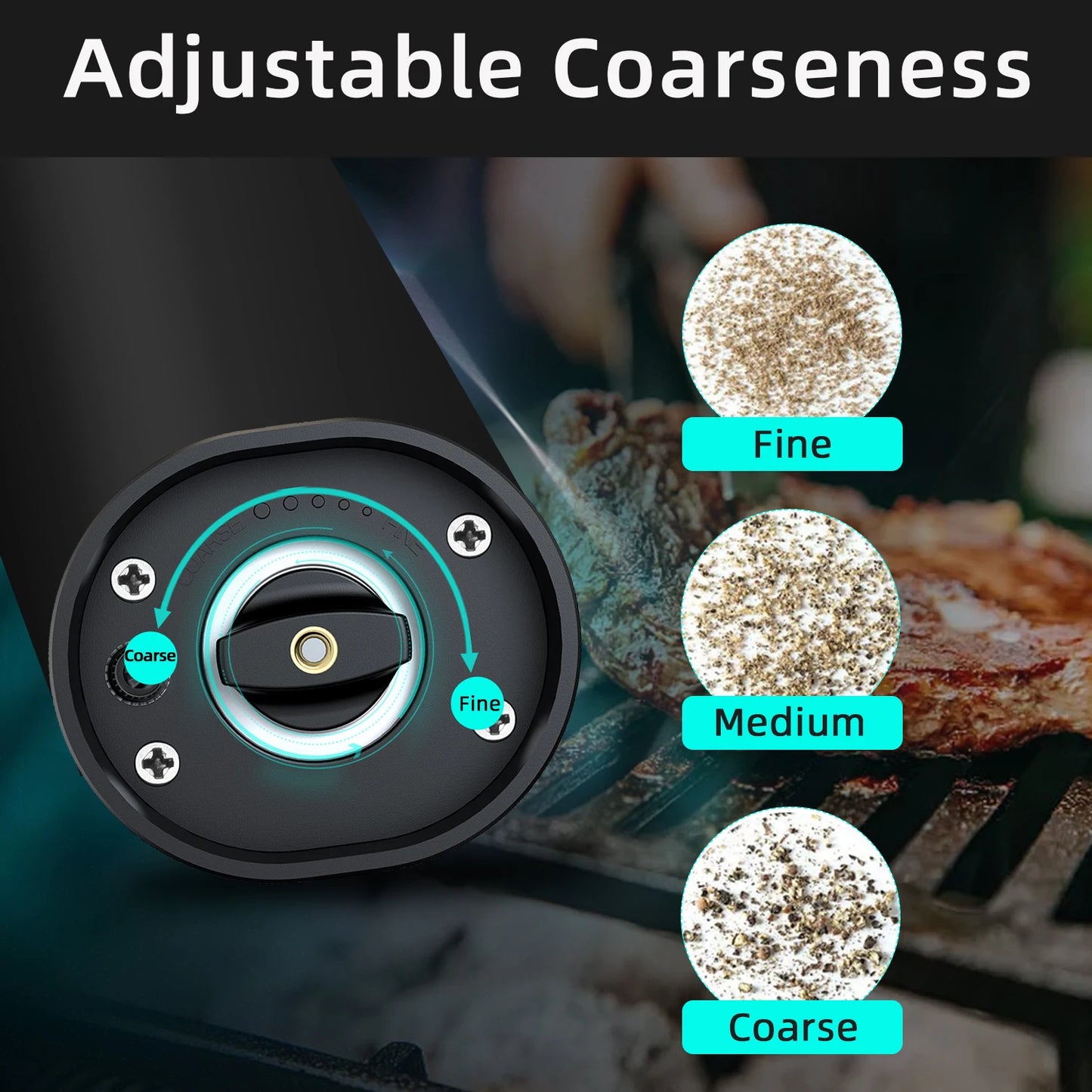 Electric Automatic Salt and Pepper Grinder Set, Rechargeable, USB Gravity Sensing Design - Homevalley.co.uk