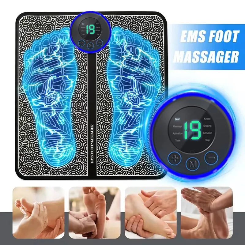 Feet Massager Pad, 8 Modes, 19 Level Relaxation, USB Charging - Homevalley.co.uk