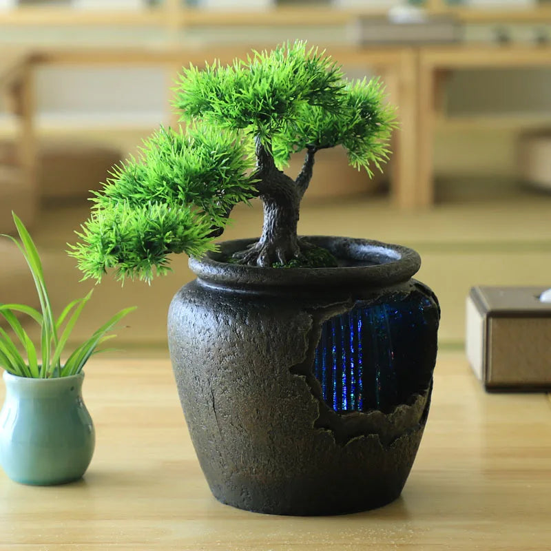 Feng Shui Tree Waterfall Fountain, 7 Colour Led - Homevalley.co.uk