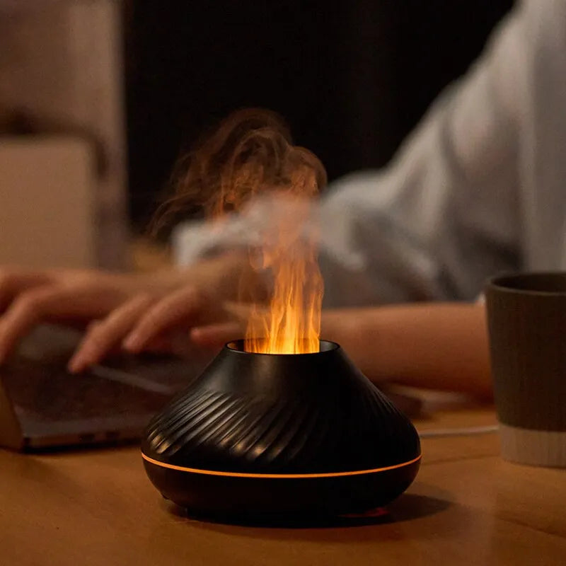 Flame Simulation Aromatherapy Humidifier Diffuser - Homevalley.co.uk