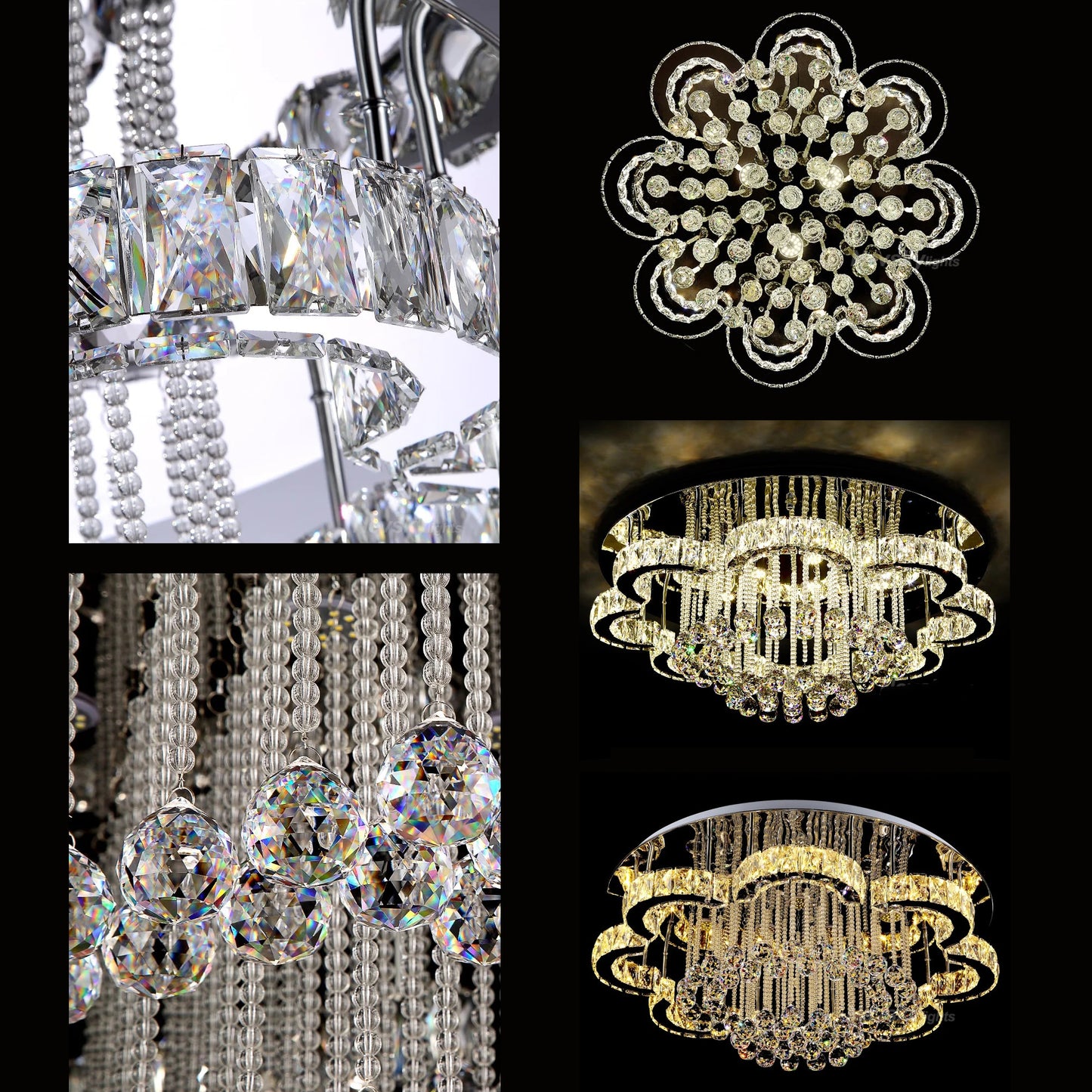 Floral Shape Crystal Chandelier Ceiling Lights - Homevalley.co.uk