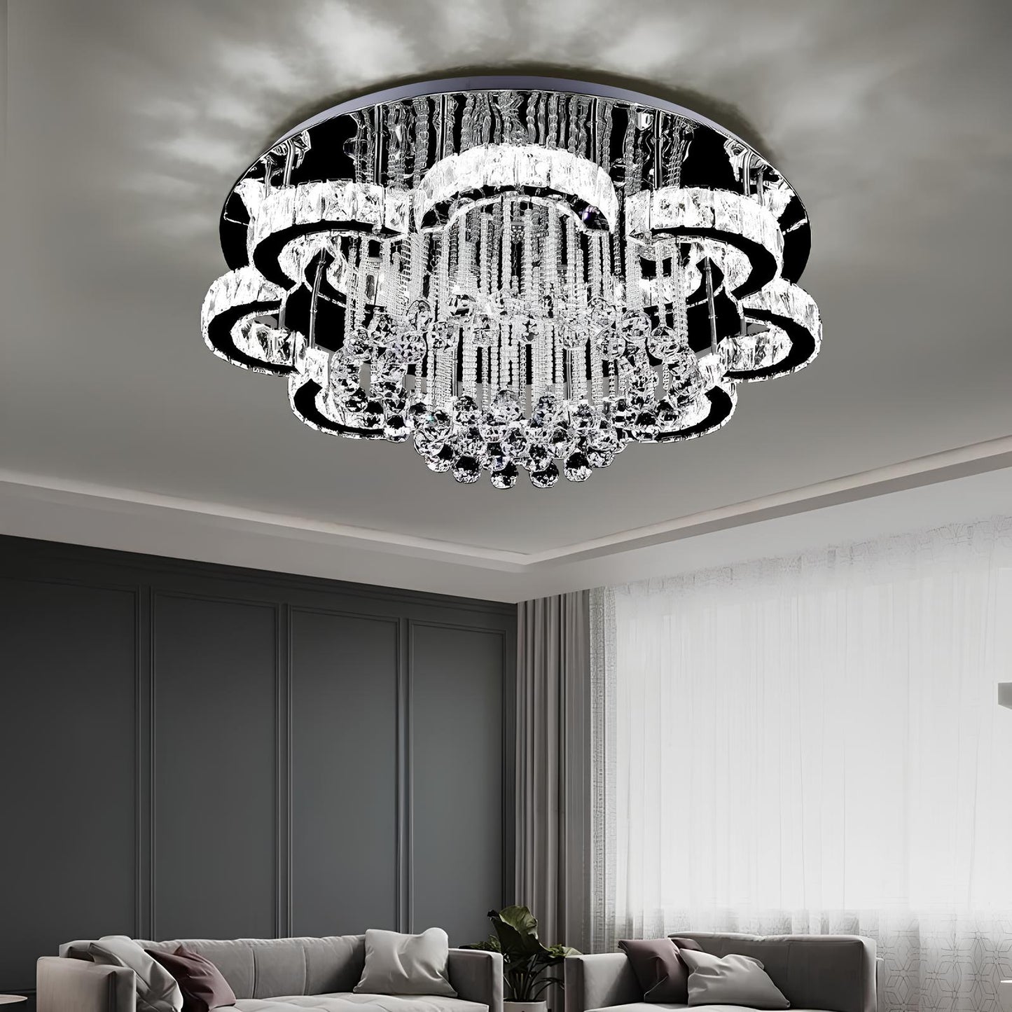 Floral Shape Crystal Chandelier Ceiling Lights - Homevalley.co.uk
