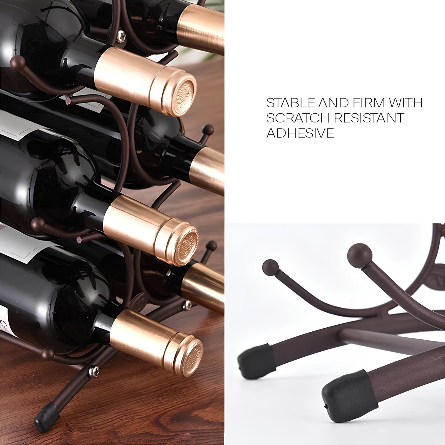 Freestanding Metal Wine Rack, 6 bottles - Homevalley.co.uk