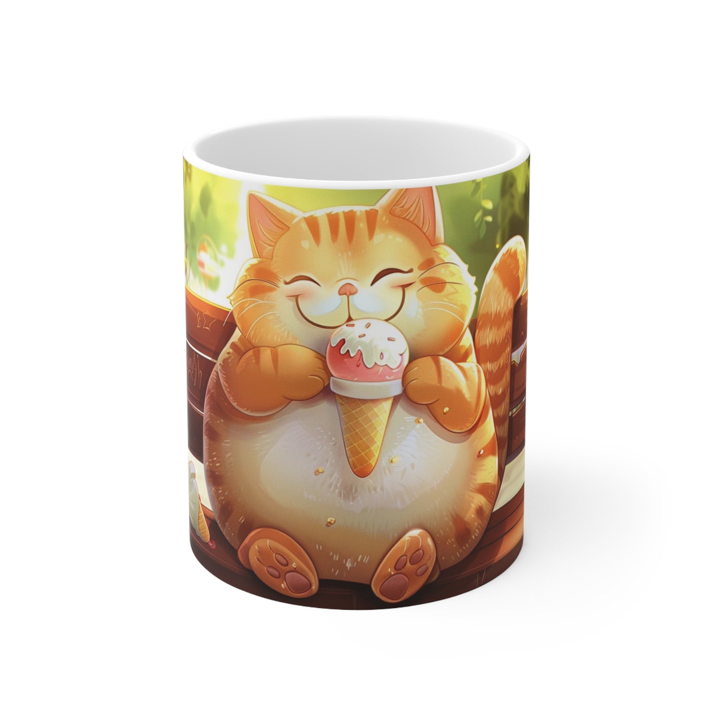 Funny Cat Eating Ice Cream Coffee Mug, Funny Pets Tea Cup, Gift for Her, Mother's Day, Gift Idea,11oz, 15oz - Homevalley.co.uk