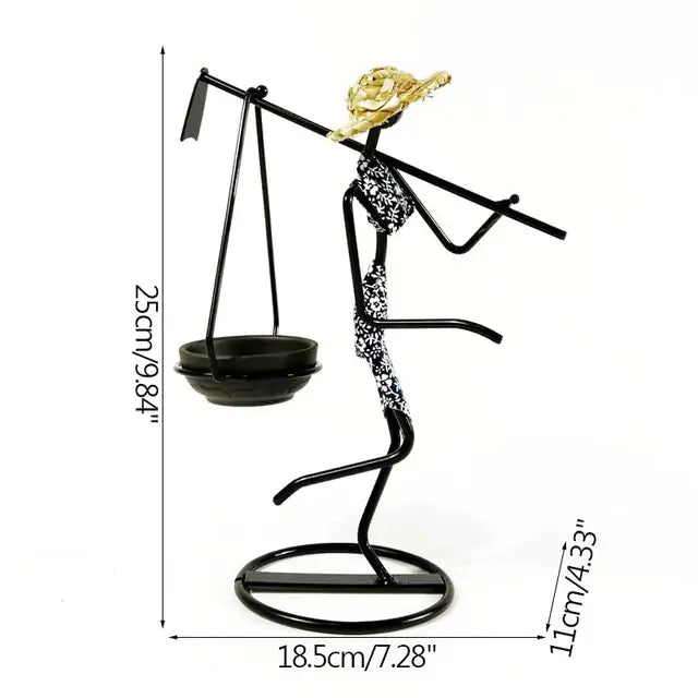 Girl Character Iron Candlestick - Homevalley.co.uk